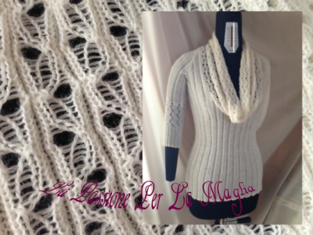 Maglia bianca con il collo "Chamut"